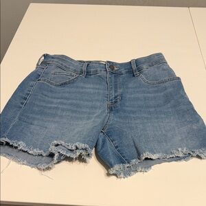 Nine West Blue Frayed Jean Shorts
